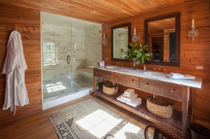 Как обустроить ванну в деревянном доме (60 фото)